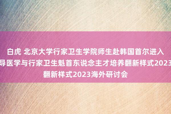 白虎 北京大学行家卫生学院师生赴韩国首尔进入亚洲校园倡导医学与行家卫生魁首东说念主才培养翻新样式2023海外研讨会