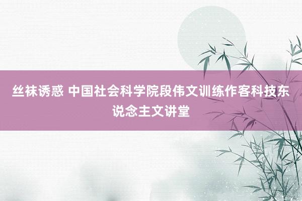 丝袜诱惑 中国社会科学院段伟文训练作客科技东说念主文讲堂