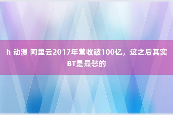 h 动漫 阿里云2017年营收破100亿，这之后其实BT是最愁的